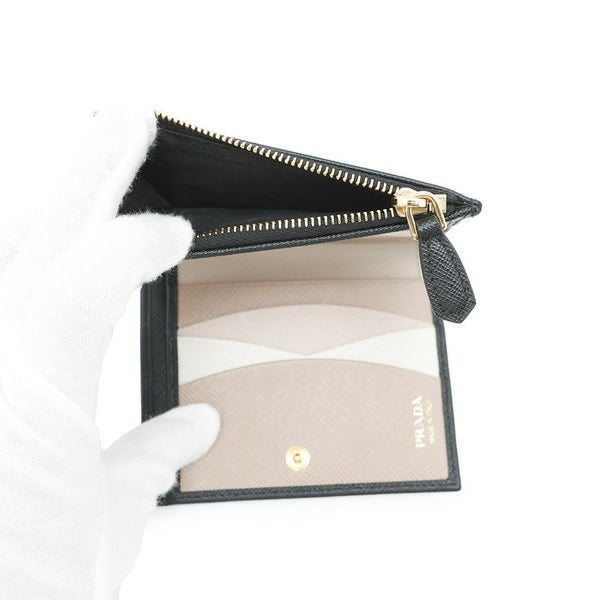 プラダ 二つ折り財布 サフィアーノマルチカラー 1ML050 PRADA 黒