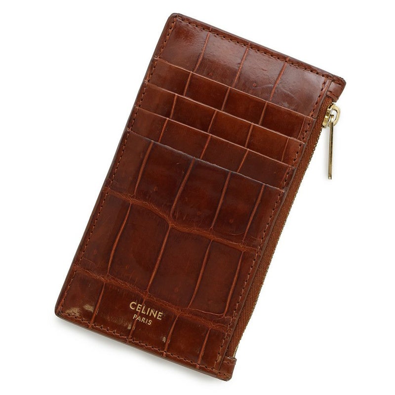 セリーヌ カードケース コンパクト ジップドカードホルダー クロコダイル 10B684 CELINE コインケース フラグメントケース