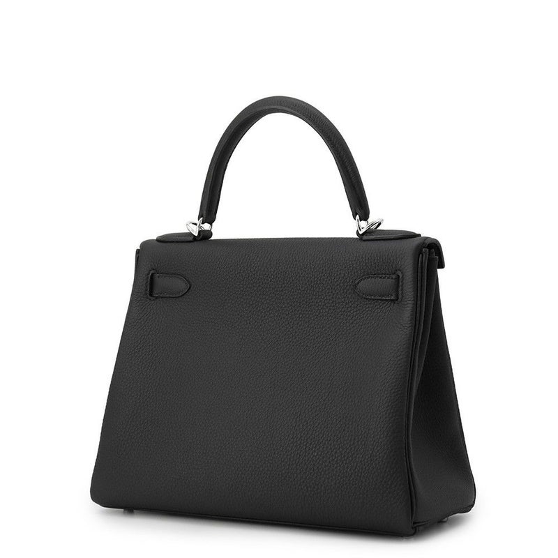 エルメス ハンドバッグ ケリー28 内縫い ブラック/シルバー金具 トゴ K刻印 2wayショルダー 黒