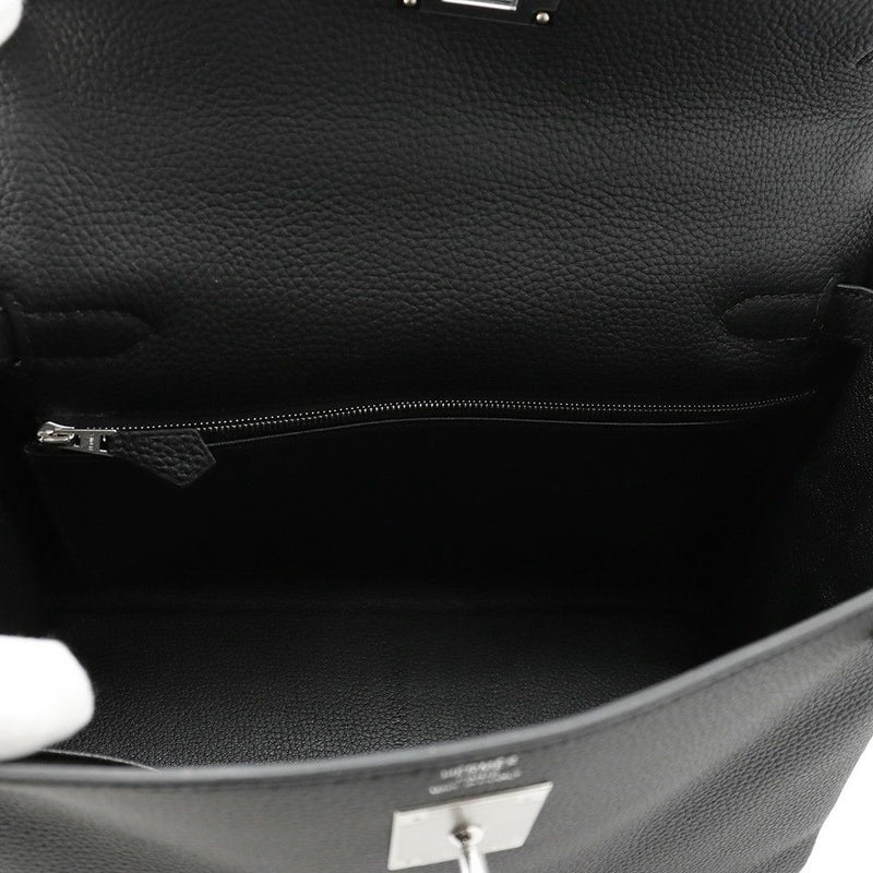 エルメス ハンドバッグ ケリー28 内縫い ブラック/シルバー金具 トゴ K刻印 2wayショルダー 黒