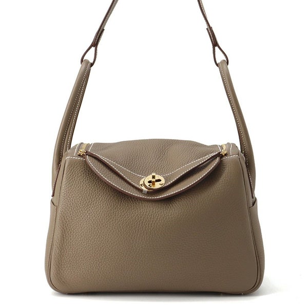 エルメス ハンドバッグ リンディ26  エトゥープ/ゴールド金具 トリヨンクレマンス W刻印 HERMES 2way ショルダーバッグ