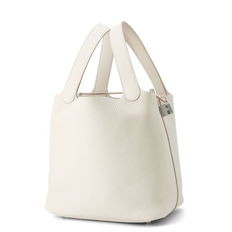 エルメス ハンドバッグ ピコタンロックMM べトン/シルバー金具 トリヨンクレマンス W刻印 HERMES トートバッグ