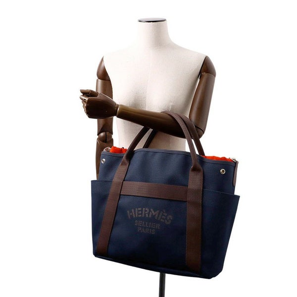 エルメス サックドパンサージュ グルーム SAC DE PANSAGE GROOM ネイビー/フー B刻印 2wayショルダー