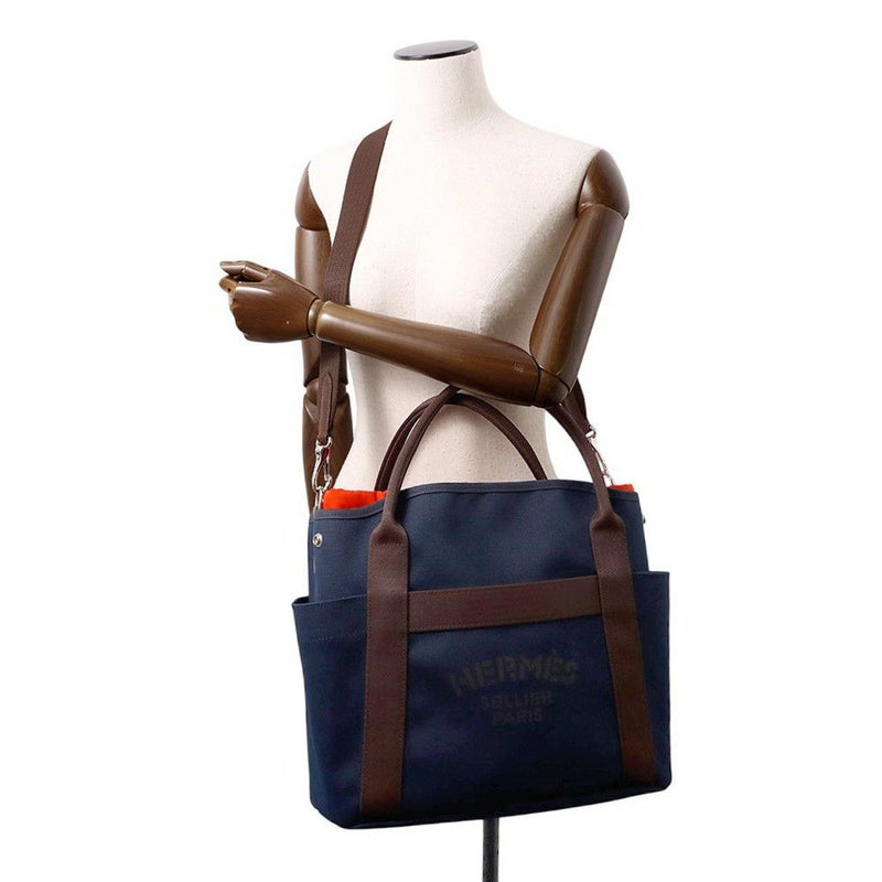 エルメス サックドパンサージュ グルーム SAC DE PANSAGE GROOM ネイビー/フー B刻印 2wayショルダー