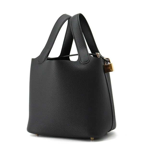 エルメス ハンドバッグ ピコタンロックPM ブラック/ゴールド金具 トリヨンクレマンス K刻印 黒