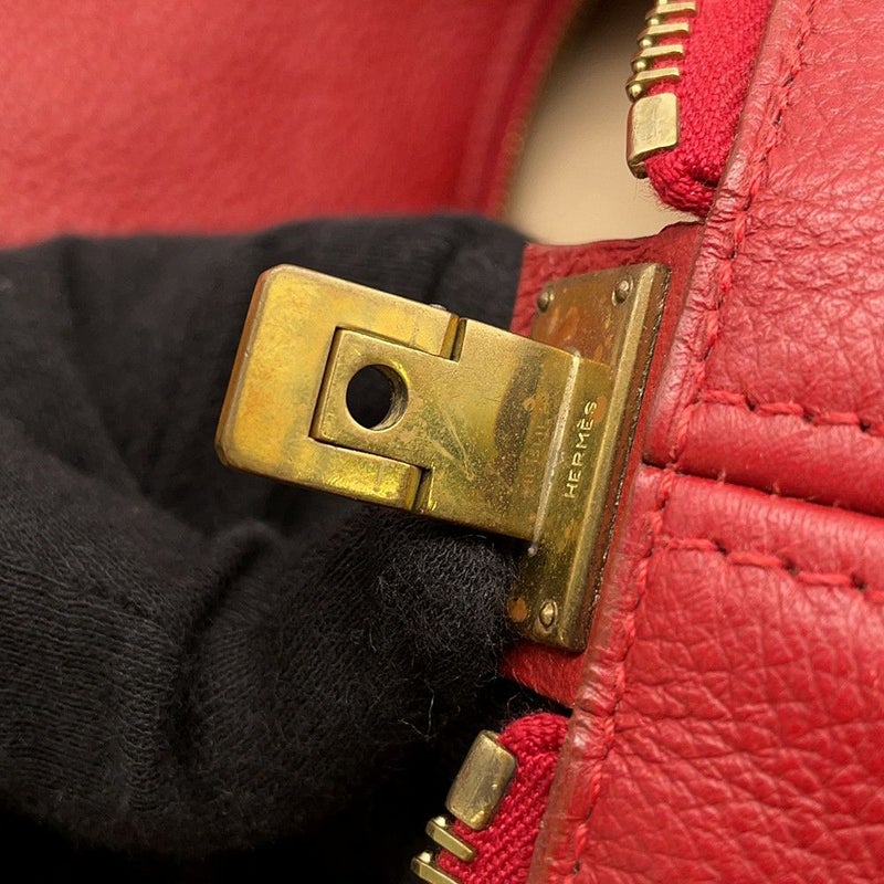 エルメス ボストンバッグ ヴィクトリア50 レッド/ゴールド金具 トリヨンクレマンス HERMES バッグ