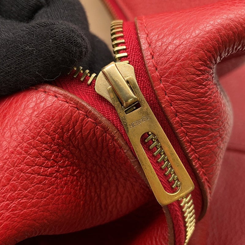 エルメス ボストンバッグ ヴィクトリア50 レッド/ゴールド金具 トリヨンクレマンス HERMES バッグ