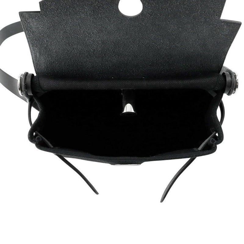 エルメス ショルダーバッグ エールバッグジップ ミニ ブラック/シルバー金具 トワルアッシュヴァイキング/ヴァッシュハンター W刻印 黒