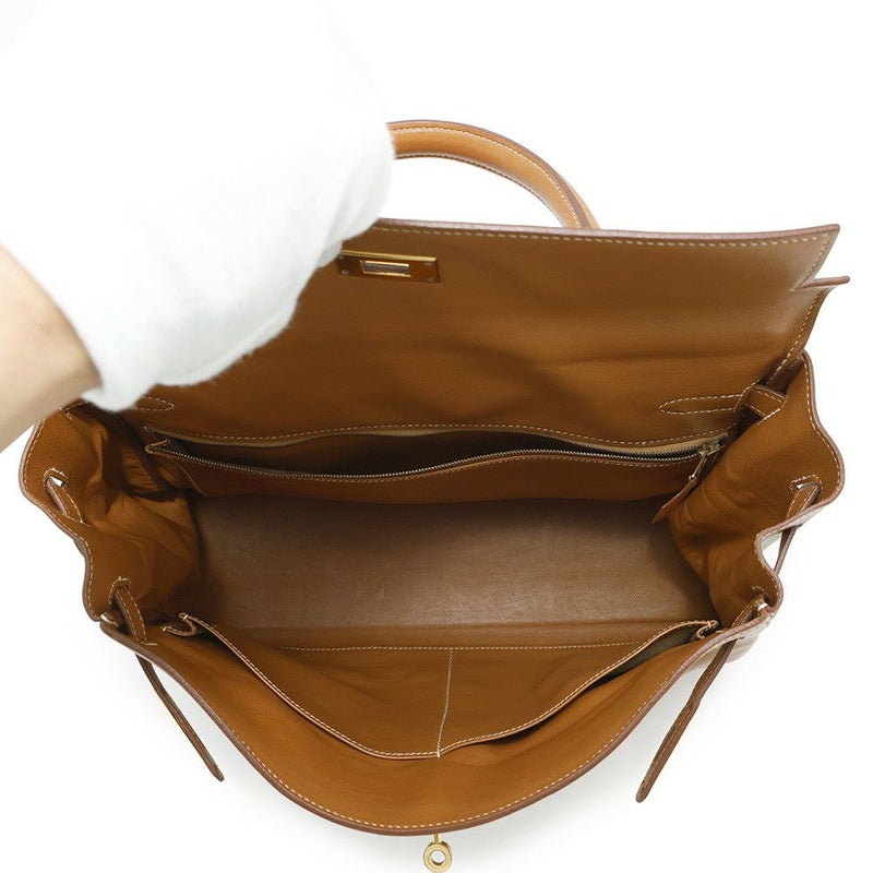 エルメス ハンドバッグ ケリー35 内縫い ゴールド/ゴールド金具 スイフト A刻印 2wayショルダー