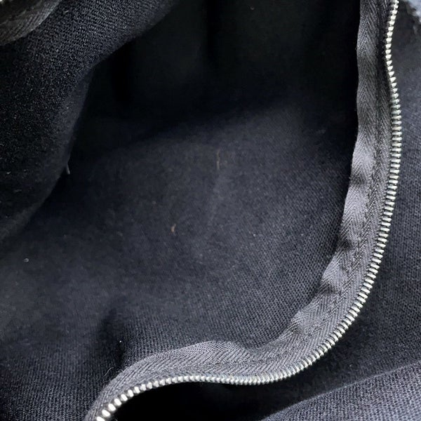 エルメス ハンドバッグ サクソー MM ベージュ/ブラック/シルバー金具 トワルアッシュ/キャンバス