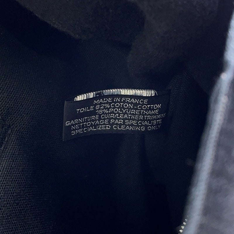 エルメス ハンドバッグ サクソー MM ベージュ/ブラック/シルバー金具 トワルアッシュ/キャンバス