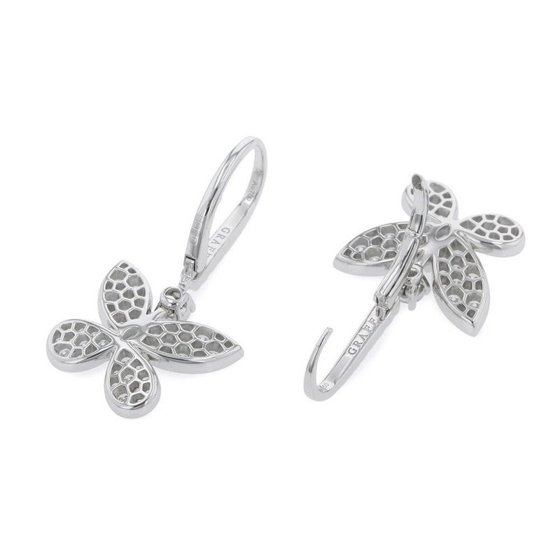 グラフ ピアス パヴェ バタフライ ミニ ダイヤモンド ドロップ イヤリング ダイヤ 計約1.43ct K18WGホワイトゴールド RGE1167