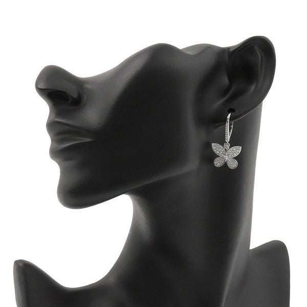 グラフ ピアス パヴェ バタフライ ミニ ダイヤモンド ドロップ イヤリング ダイヤ 計約1.43ct K18WGホワイトゴールド RGE1167