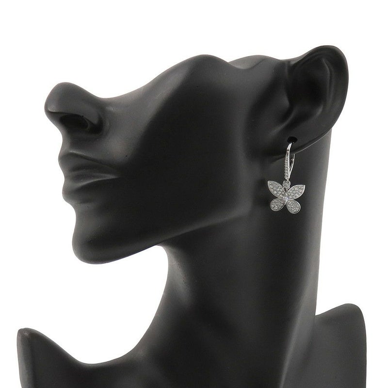 グラフ ピアス パヴェ バタフライ ミニ ダイヤモンド ドロップ イヤリング ダイヤ 計約1.43ct K18WGホワイトゴールド RGE1167