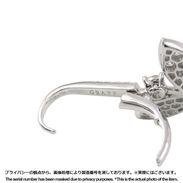 グラフ ピアス パヴェ バタフライ ミニ ダイヤモンド ドロップ イヤリング ダイヤ 計約1.43ct K18WGホワイトゴールド RGE1167