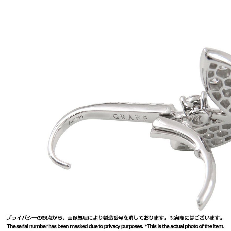 グラフ ピアス パヴェ バタフライ ミニ ダイヤモンド ドロップ イヤリング ダイヤ 計約1.43ct K18WGホワイトゴールド RGE1167