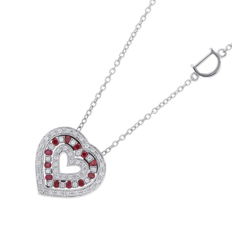 ダミアーニ ネックレス ベル エポック ハート ダイヤモンド ルビー K18WGホワイトゴールド 20083365 DAMIANI ペンダント