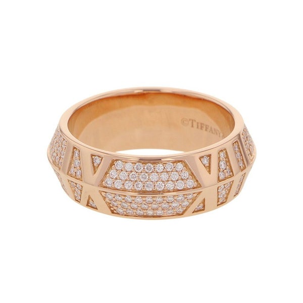 ティファニー リング アトラス X クローズド ワイド リング ダイヤモンド 0.59ct K18PGピンクゴールド サイズ約14号 Tiffany&Co. 指輪