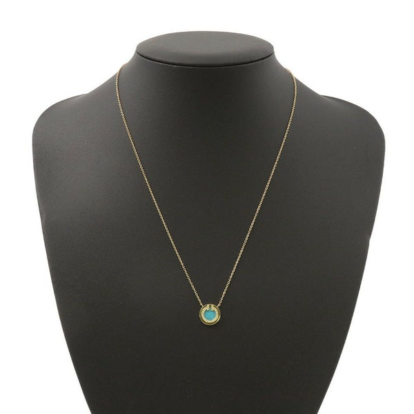 ティファニー ネックレス T ダイヤモンド＆ターコイズ サークル ペンダント K18YGイエローゴールド Tiffany&Co.
