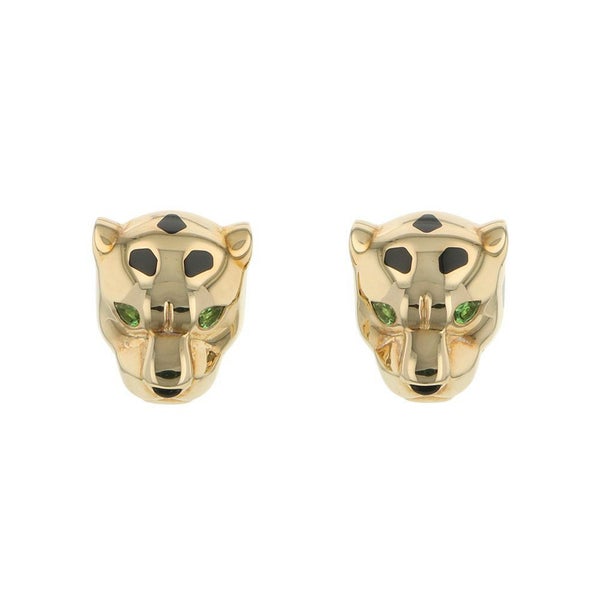 カルティエ ピアス パンテール ドゥ カルティエ イヤリング ツァボライトガーネット オニキス K18YGイエローゴールド B8301509 Cartier