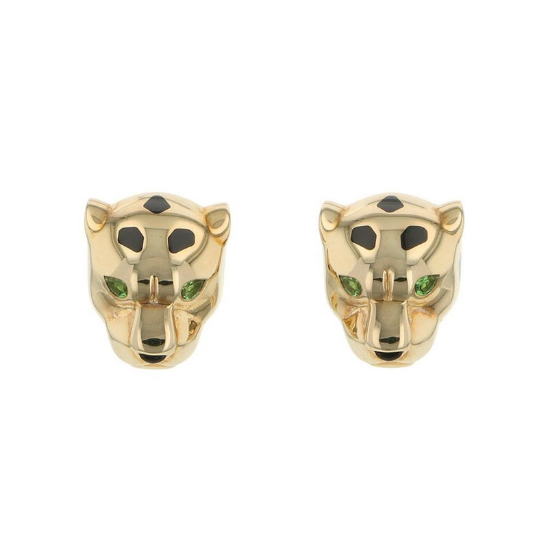 カルティエ ピアス パンテール ドゥ カルティエ イヤリング ツァボライトガーネット オニキス K18YGイエローゴールド B8301509 Cartier