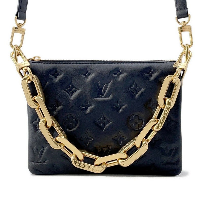 ルイヴィトン ショルダーバッグ モノグラム/ラムレザー クッサンPM M57790 LOUIS VUITTON 3wayクラッチ ブラック 黒