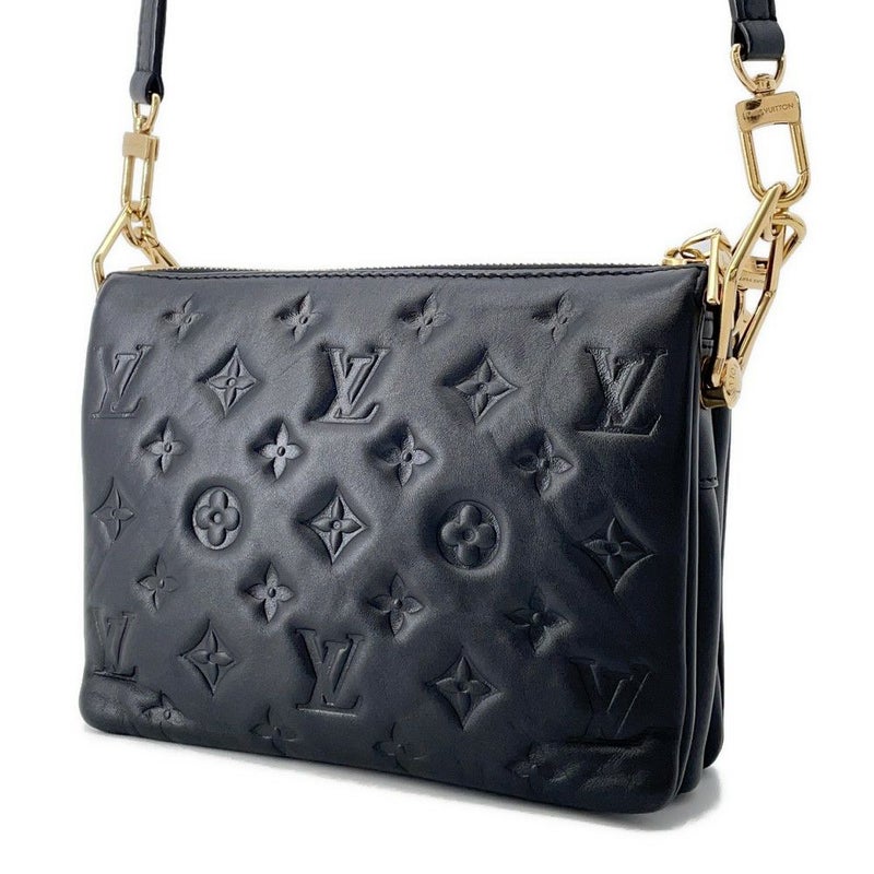 ルイヴィトン ショルダーバッグ モノグラム/ラムレザー クッサンPM M57790 LOUIS VUITTON 3wayクラッチ ブラック 黒