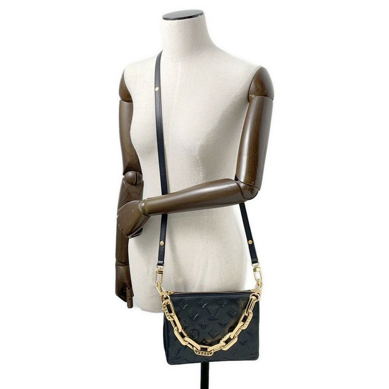 ルイヴィトン ショルダーバッグ モノグラム/ラムレザー クッサンPM M57790 LOUIS VUITTON 3wayクラッチ ブラック 黒