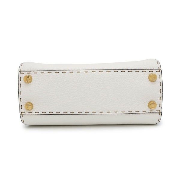 フェンディ ハンドバッグ ミニ ピーカブー セレリア レザー 8BN244 FENDI バッグ ショルダーバッグ 白