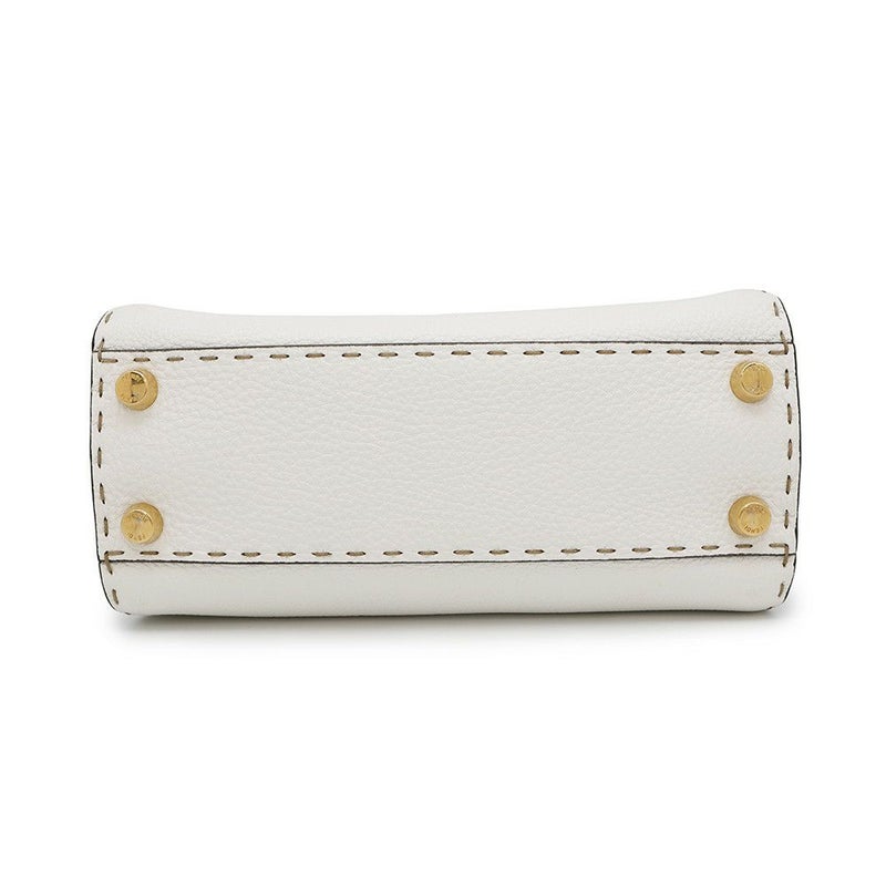 フェンディ ハンドバッグ ミニ ピーカブー セレリア レザー 8BN244 FENDI バッグ ショルダーバッグ 白