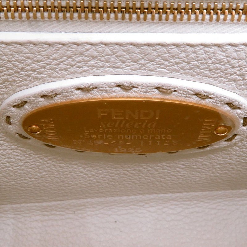 フェンディ ハンドバッグ ミニ ピーカブー セレリア レザー 8BN244 FENDI バッグ ショルダーバッグ 白