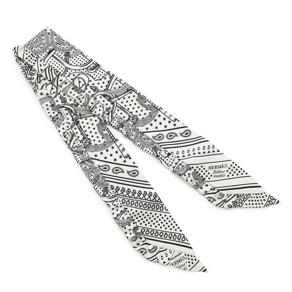 エルメス スカーフ ツイリー フリル エプロン・ドール・バンダナ Eperon d'Or Bandana 2024年春夏 白 黒