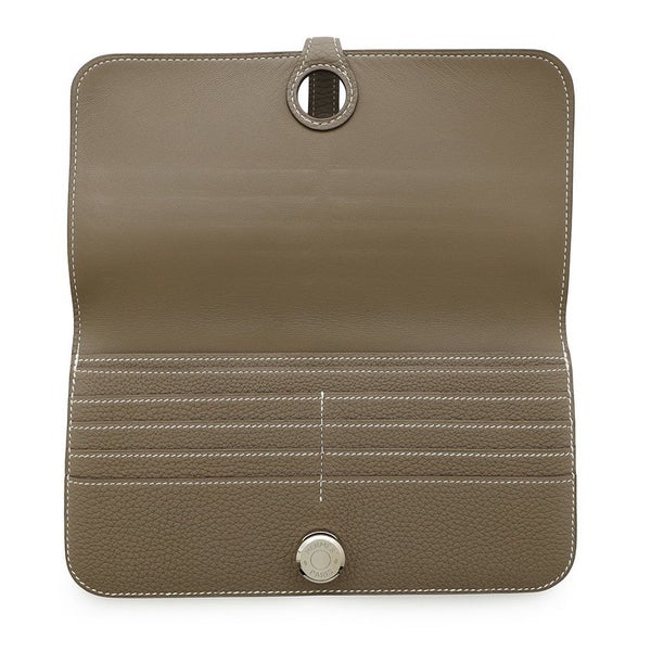 エルメス 長財布 ドゴンロング エトゥープ/シルバー金具 トゴ X刻印 HERMES 財布