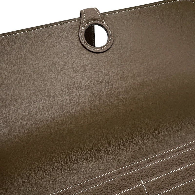 エルメス 長財布 ドゴンロング エトゥープ/シルバー金具 トゴ X刻印 HERMES 財布