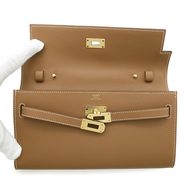 エルメス ケリーウォレット ロング トゥーゴー ゴールド/ゴールド金具 エバーカラー W刻印 財布