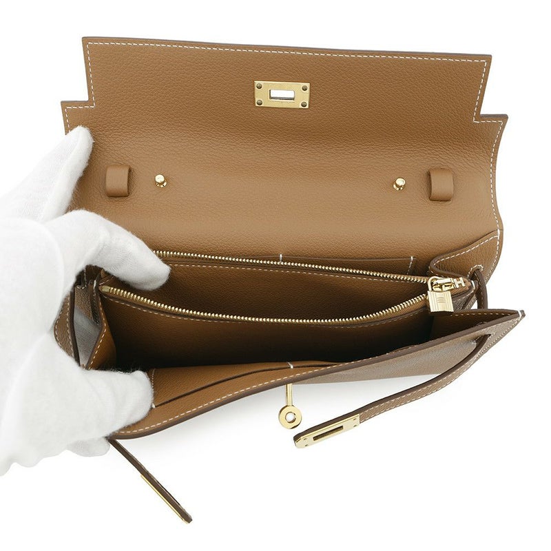 エルメス ケリーウォレット ロング トゥーゴー ゴールド/ゴールド金具 エバーカラー W刻印 財布