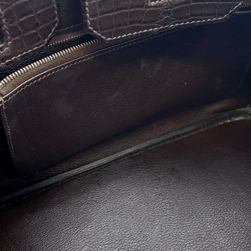 エルメス バーキン30 ハバナ/シルバー金具 ニロティカスマット □K刻印 HERMES Birkin ハンドバッグ