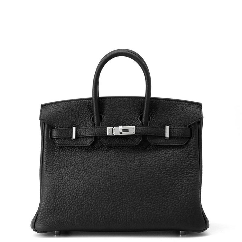 エルメス バーキン25 ブラック/マットシルバー金具 トゴ K刻印 HERMES Birkin ハンドバッグ 黒