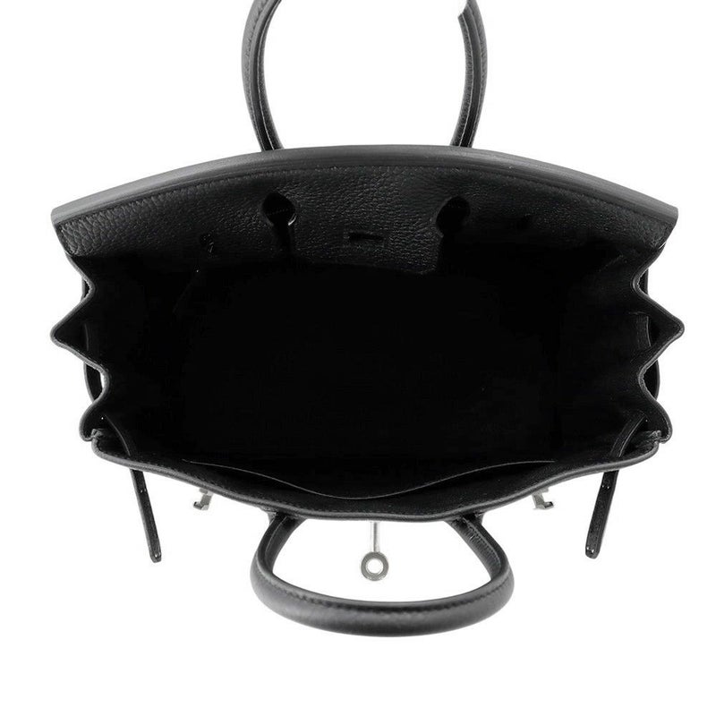 エルメス バーキン25 ブラック/マットシルバー金具 トゴ K刻印 HERMES Birkin ハンドバッグ 黒