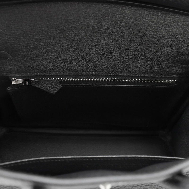 エルメス バーキン25 ブラック/マットシルバー金具 トゴ K刻印 HERMES Birkin ハンドバッグ 黒