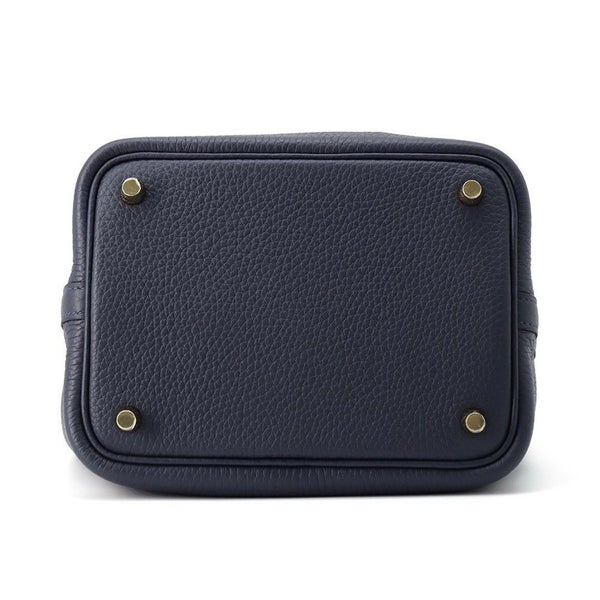 エルメス ハンドバッグ ピコタンロックPM ブルーニュイ/ゴールド金具 トリヨンクレマンス K刻印