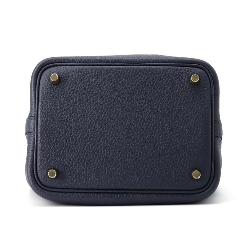 エルメス ハンドバッグ ピコタンロックPM ブルーニュイ/ゴールド金具 トリヨンクレマンス K刻印