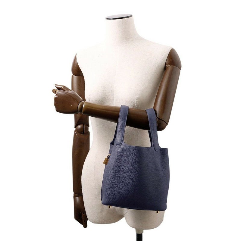 エルメス ハンドバッグ ピコタンロックPM ブルーニュイ/ゴールド金具 トリヨンクレマンス K刻印