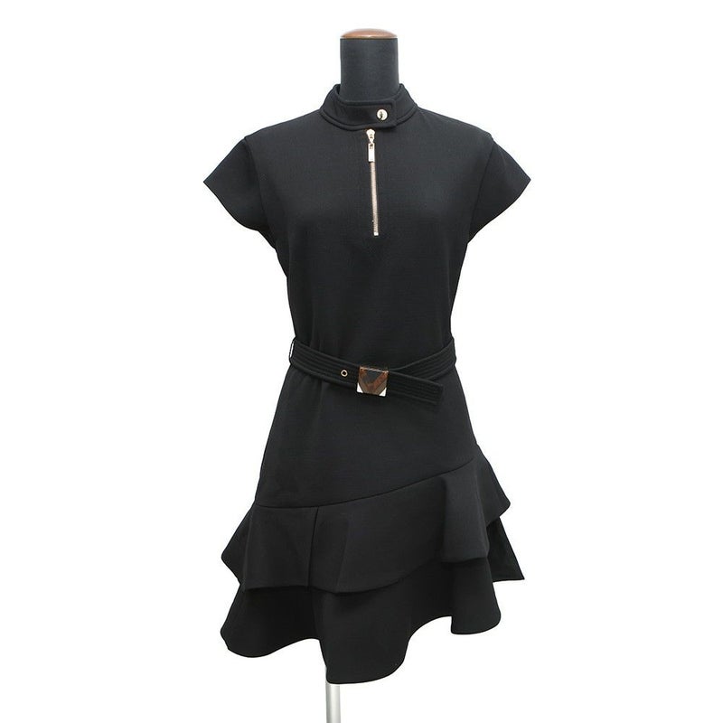 ルイヴィトン ワンピース フリル ウール レディースサイズ38 LOUIS VUITTON 黒 ブラック セール品