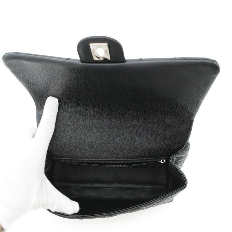 シャネル ハンドバッグ マトラッセ トップハンドル ココマーク キャビアスキン CHANEL 黒