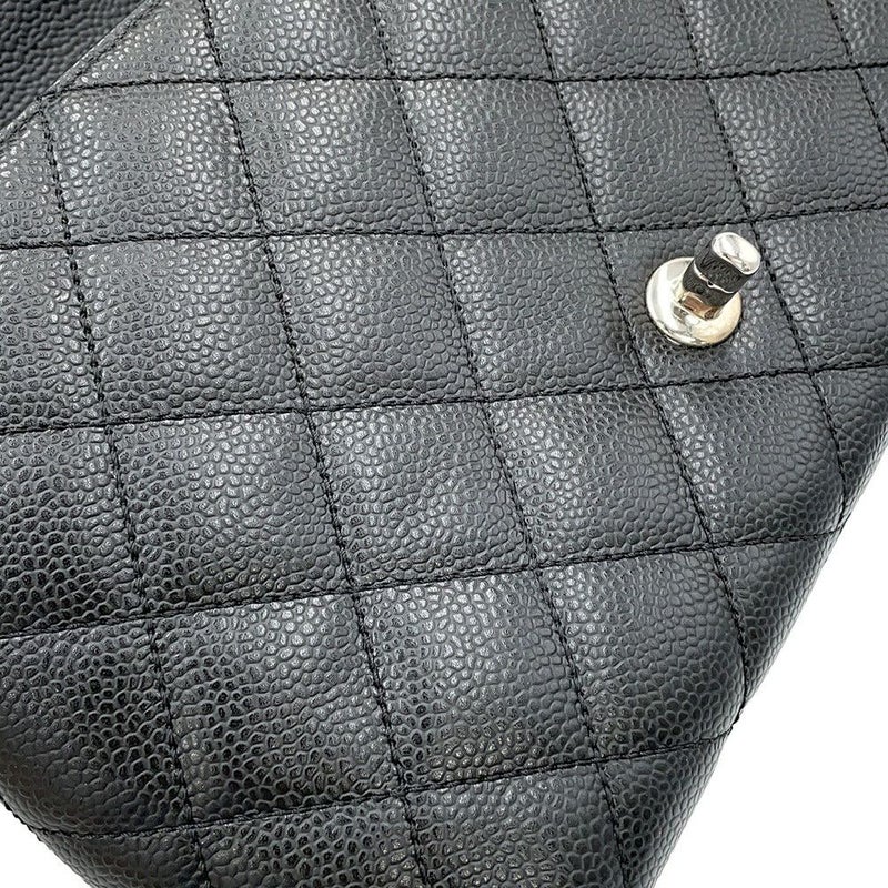 シャネル ハンドバッグ マトラッセ トップハンドル ココマーク キャビアスキン CHANEL 黒