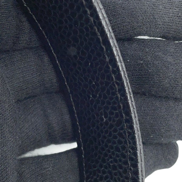 シャネル ハンドバッグ マトラッセ トップハンドル ココマーク キャビアスキン CHANEL 黒