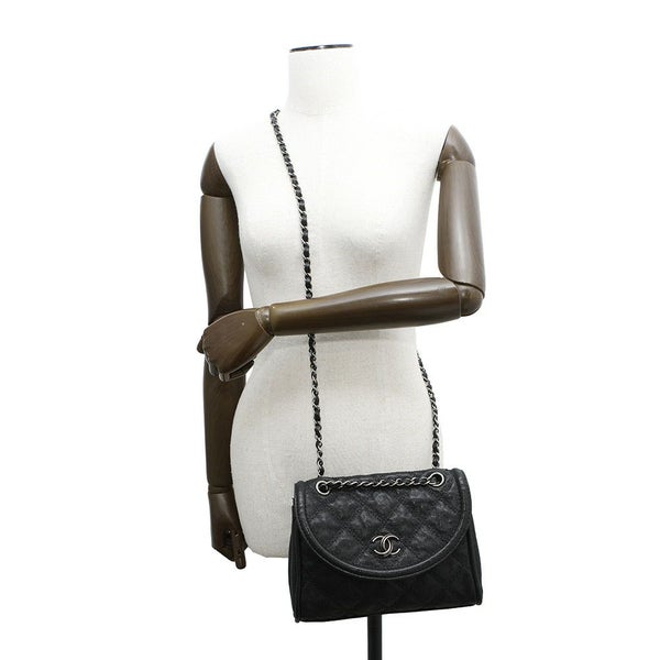 シャネル チェーンショルダーバッグ ココマーク キャビアスキン CHANEL 黒