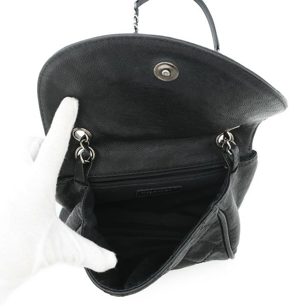 シャネル チェーンショルダーバッグ ココマーク キャビアスキン CHANEL 黒