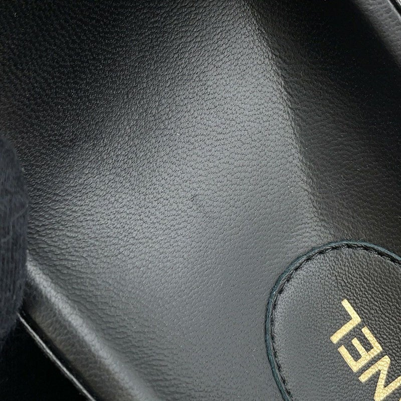 シャネル サンダル ココマーク CHANELロゴ レザー レディースサイズ37C G38933 CHANEL 靴 黒